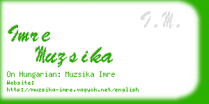 imre muzsika business card